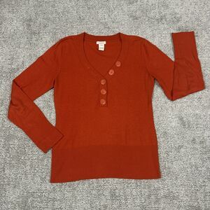 Sundance Sweater Womens Medium Button Cotton Rabbit Hair Blend Orange *spot*